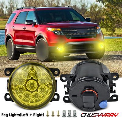LED Fog Light For Ford Explorer 2011-2015 C-MAX 2013-2019 Bumper Yellow Lamp