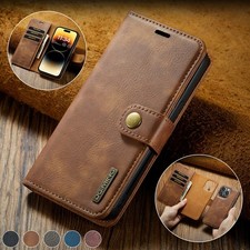 2-in-1 Removable Magnetic PU Leather Wallet Case Cover For iPhone&Samsung Phones