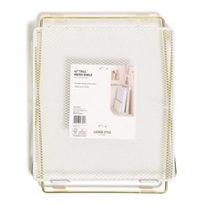 12" Locker Mesh Shelf Chic White and Gold