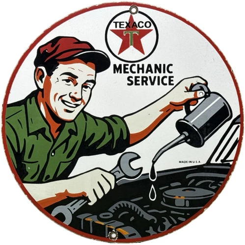 VINTAGE TEXACO MOTOR OIL PORCELAIN SIGN TEXAS GASOLINE GAS STATION PUMP PLATE