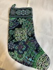 Vera Bradley Christmas Stocking Blue Rhapsody retired quilted green blue floral  — photo 3