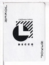 Single Playing Card Joker, "Cal Lottery" USPC/Congress, United States, 1990's