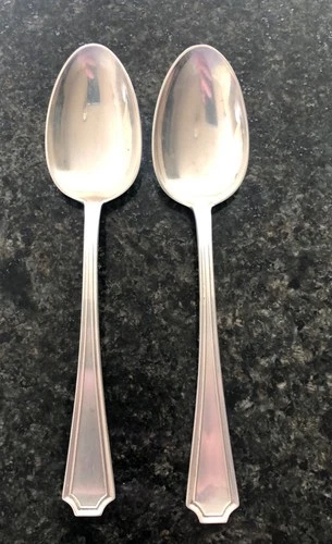 Lot 2 Sterling Silver Gorham Fairfax Teaspoon 6" 28/56 gram pair ~NO Monogram