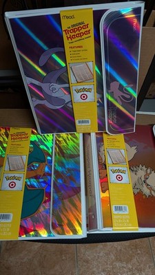 Pokemon Target Trapper Keeper Arcanine, Charizard, Mew / Mewtwo 3 Binder Set