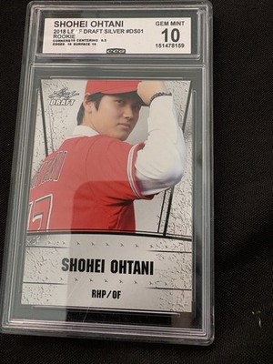 Shohei Ohtani 2018 Leaf Draft Silver Rookie RC #DS-01 1st Graded Gem Mint 10!
