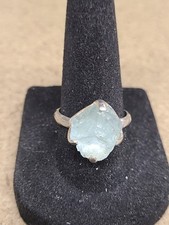 925 Aquamarine Rough Ring Size 8 90056