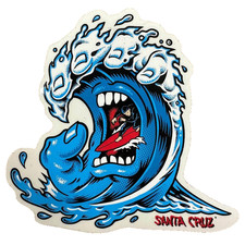 SANTA CRUZ - Screaming Wave Screaming Hand Sticker / Surf / Skateboard  - 4.25"