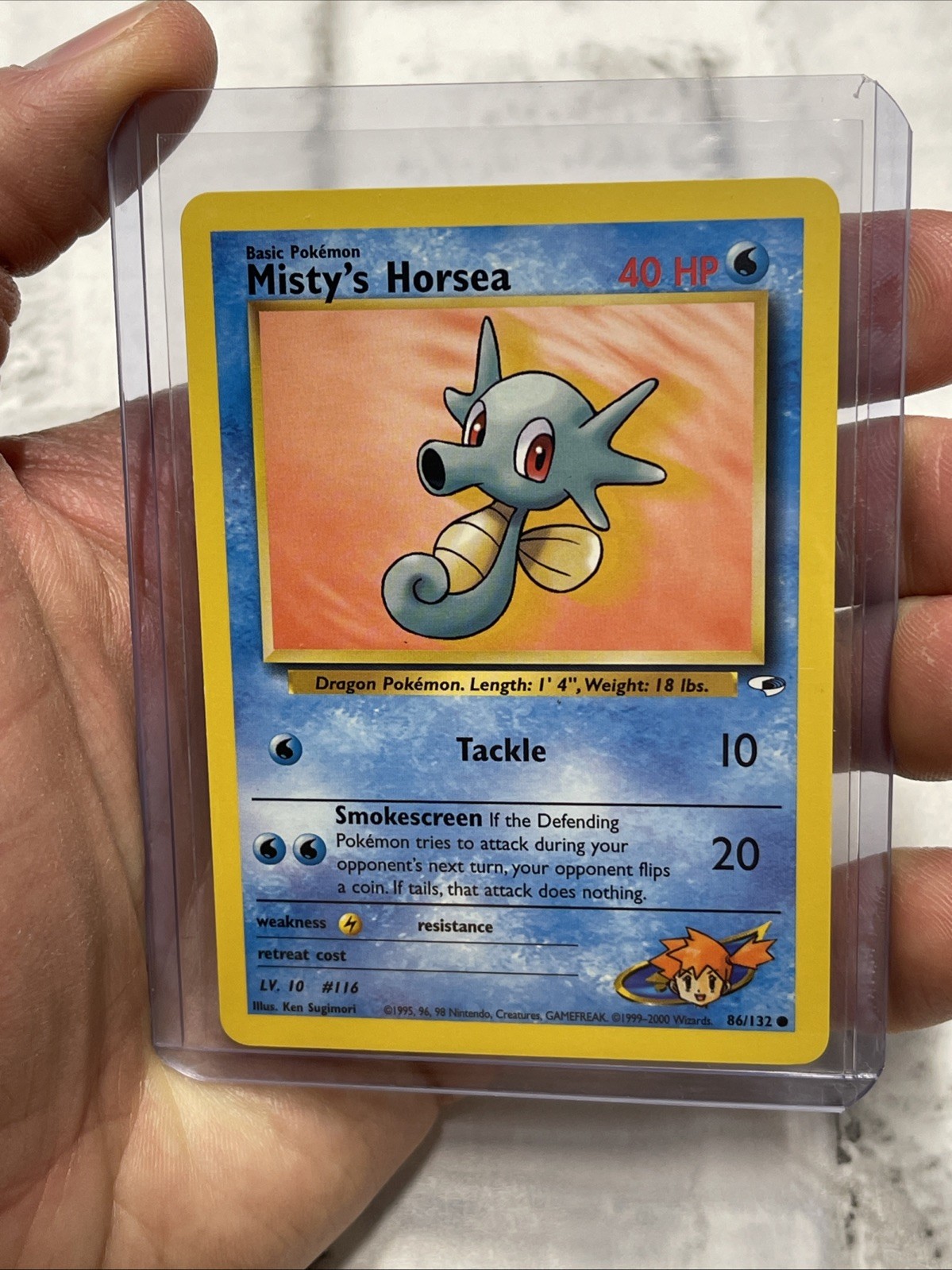 Pokémon MISTY'S HORSEA Pokemon Playing Game Card 86/132 Nintendo NM/MT Vintage