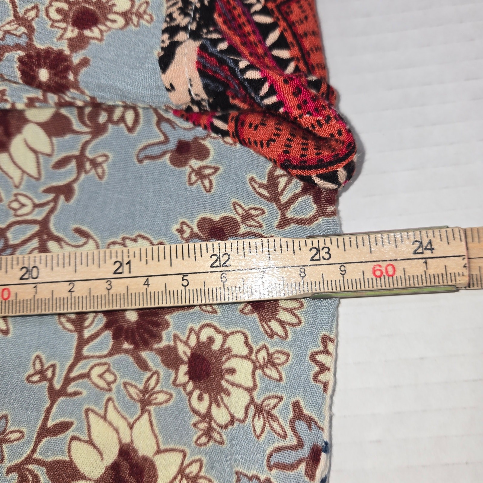 Boho Patchwork Floral Button Down Shirt L Mixed P… - image 8