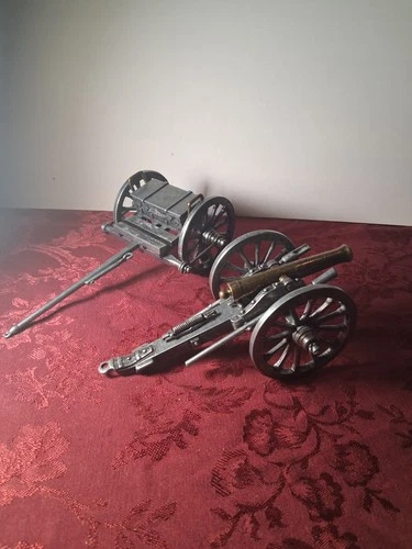 Miniature Civil War Cannon And Limber Desk Display