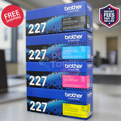 Genuine Brother TN227 High Yield CMYK 4-Pack Toner Set OEM - New Sealed Box