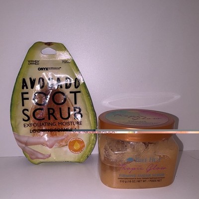 Tree Hut Tropic Glow Firming Sugar Body Scrub 18 oz + Avocado Foot Scrub Set