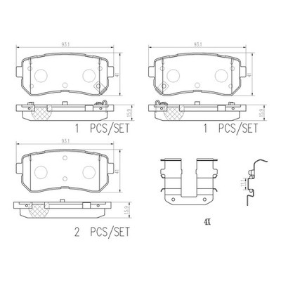 Brembo OEM Rear Ceramic Brake Pads Kit For  2016-2020 Kia Optima 9 Yr Warranty