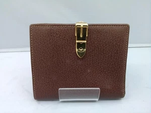Gucci Authentique Mini Portefeuille Bi Pli Boucle Motif Fermeture Marron 12x10cm Sans Boîte