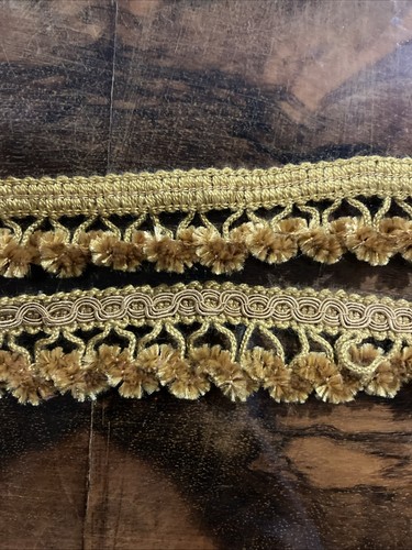 7/8'' French Vintage Gold Bobble Fringe 110''