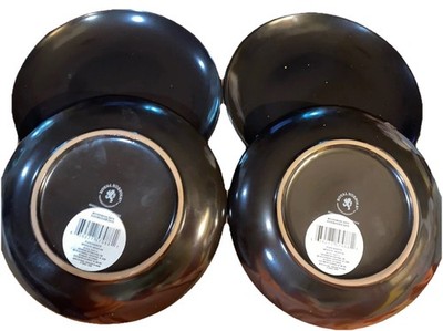 4 Royal Norfolk Black Salad Dessert Bread Plates 7.75 
