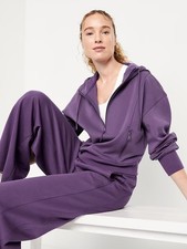 NEW Old Navy Womens Dynamic Fleece 1/2 Zip Sweatshirt Hoodie Jacket Purple L NWT