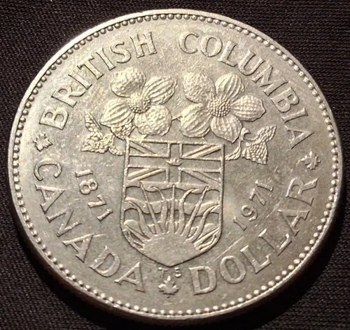 1971 Canada $1 Voyageur Dollar - B.C. Centennial