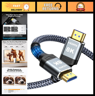 8K 60Hz HDMI Fiber Optic Cable 75FT, 48Gbps High Speed, 4K 120Hz Compatible for