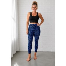 Offline by Aerie Real Me High Rise 7/8 Leggings Blue Zebra Print Women s M