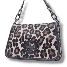 Tory Burch One Shoulder Bag Hairon Flap Leopard Pattern Chain Japan