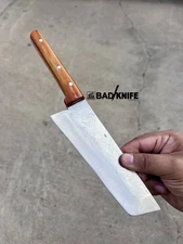 BAD-KNIFE 1095 RAILROAD STEEL TANTO CHEF KNIFE,  Orange Vitae Scales