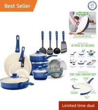 Health-Conscious 16-Piece Non-Toxic Cookware Set - Oven & Dishwasher Safe