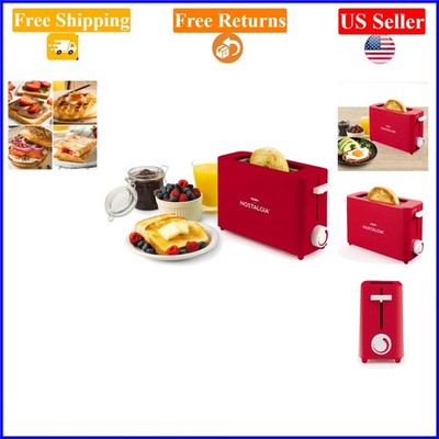 MyMini Red Single Slice Toaster - 1.25'' Wide Slot, Compact, 6 Settings