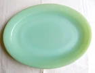 Vintage Fire King Jadeite Jane Ray Green Glass Serving Platter 12x9