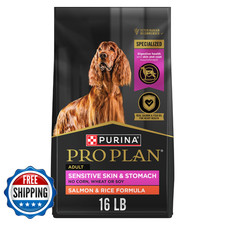 Purina Pro Plan Adult Sensitive Skin  Stomach Dog Food, Salmon  Rice, Dry