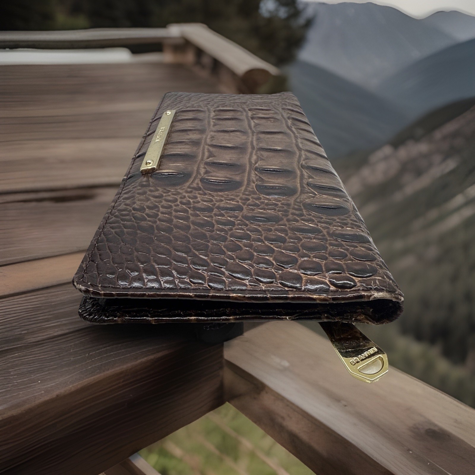 Brahmin Melbourne  Slim Bifold Leather Wallet Clutch