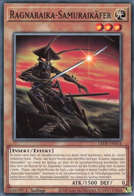 YuGiOh Ragnaraika-Samuraikäfer LEDE-DE014 Common Deutsch Neu 1st