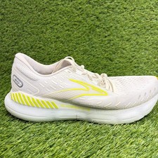 Brooks Glycerin GTS 20 Mens Size 9.5 White Yellow Running Walking Shoes Sneakers