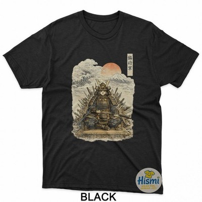 Samurai Cat Warrior Ronin Neko Japanese Art Feline Katana T-Shirt