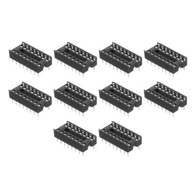 DIP IC Sockel 16-Pin Schwarz 20 Stück 2,54 mm Pitch für Breadboard PCB Projekt