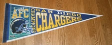 1994 San Diego Chargers AFC Champs SB 29 pennant Super Bowl XXIX Stan Humphries