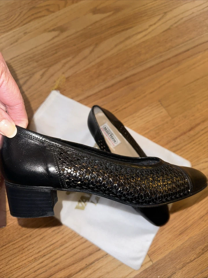 NUEVO EN CAJA VALLEVERDE NEGRO MALLA TACÓN BAJO MUJER TALLA 39 NUEVO EN CAJA CON BOLSA ANTIPOLVO Foto 3 de 4