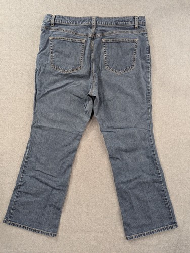 Lands End Jeans Womens Size 16P Blue Denim Curvy Boot Cut Faded Knee - Picture 8 of 13