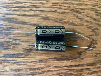 2pc Electrolytic Capacitor Axial 2000hr +105  RoHS 1000uF 100V 18x40mm Supertech