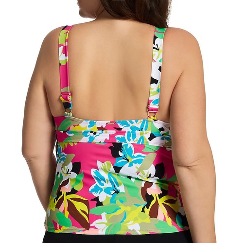 Anne Cole Cabana Party Tri Tankini Swim Top Floral Print NWT Plus Size 22W - Picture 2 of 14