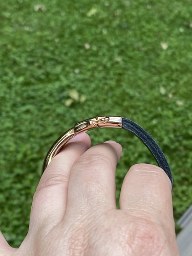 Bronzo Italia Rose Color Bronze 5.00 tcw Black Spinel & Leather Bold Bracelet - Picture 6 of 7