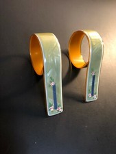 Pair of Baby Blanket Holders Vintage 1940's Celluloid Plastic/ Hand Painted