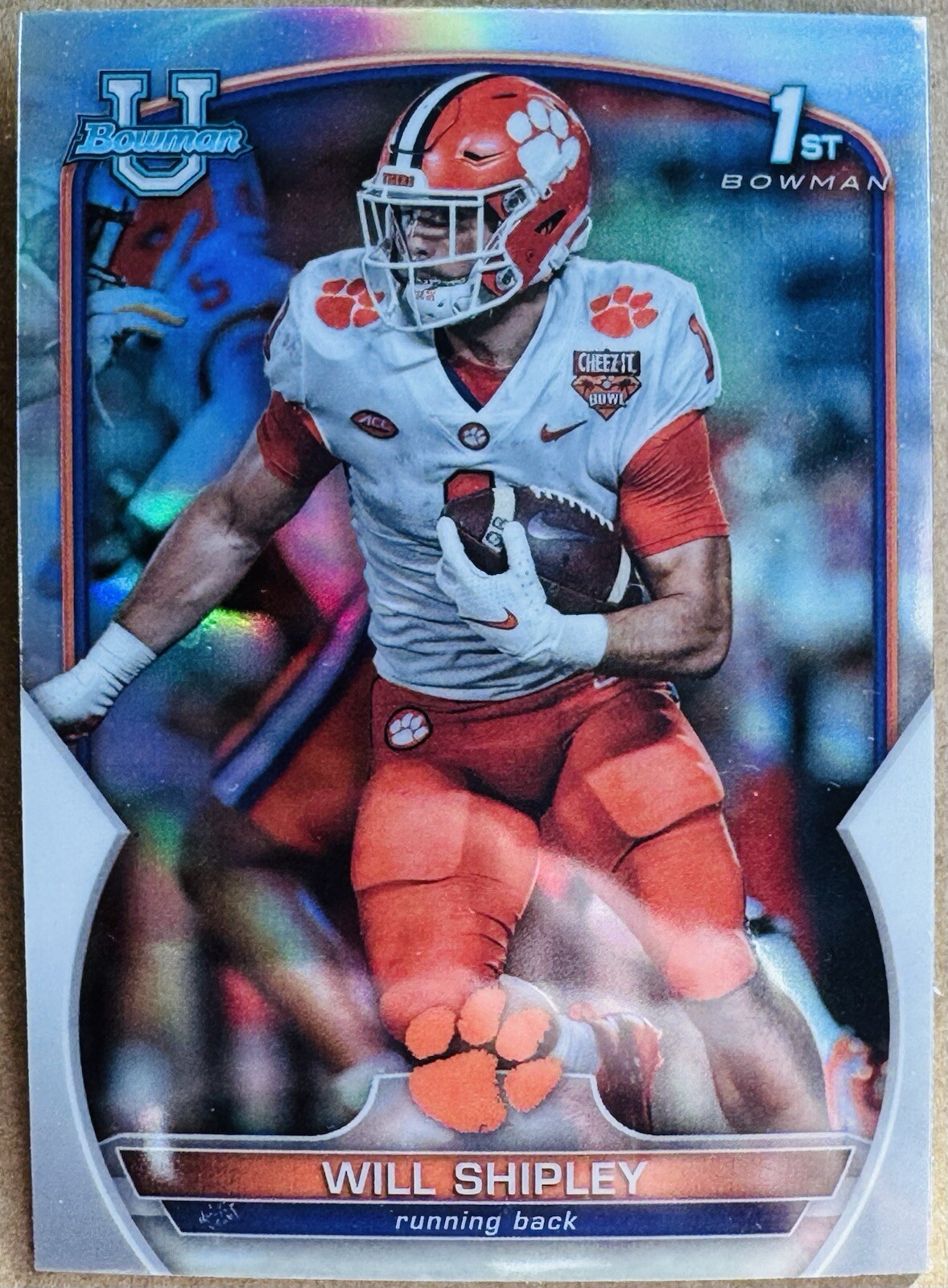 2022 BOWMAN CHROME UNIVERSITY WILL SHIPLEY 1ST RC HOLO REFRACTOR #73 NM+ CLEMSON
