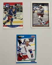 Kris King 3 Hockey Card Lot New York Rangers 1990 Pro Set Score OPC O-Pee-Chee
