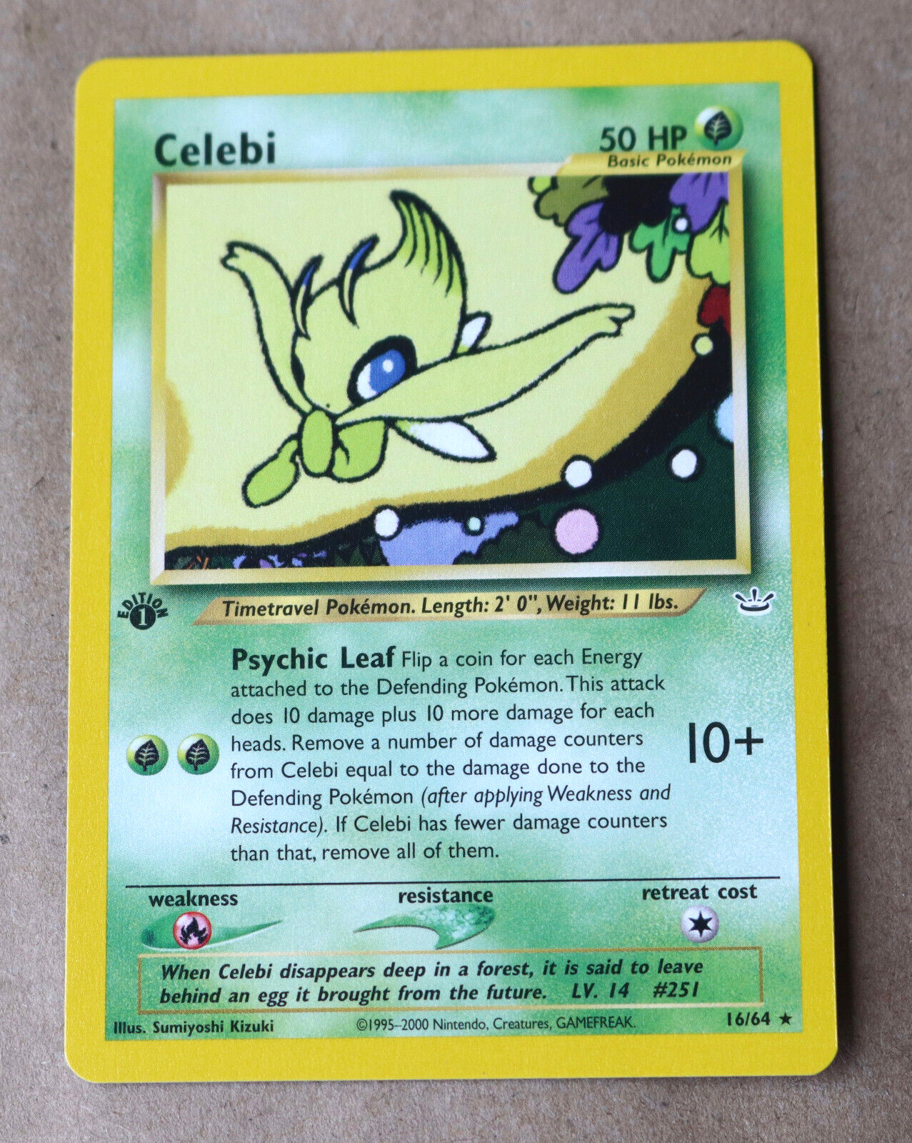 Celebi 1st Edition Neo Revelation Pokemon Card 16/64 Non-Holo TCG Vintage