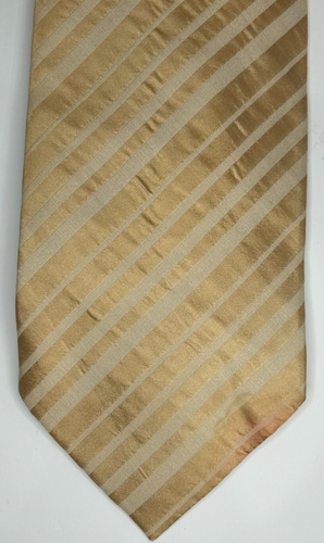 Giorgio Armani Necktie Men's Yellow Striped Silk Blend Classic Designer Formal - Picture 3 of 13