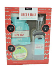 Lifes a Beach 3 Piece Bubble Bath Gift Set New Hallu Escape by Peyton
