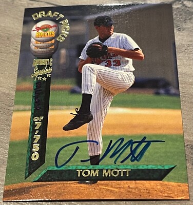 1994 Signature Rookies MLB Draft Piks Authentic Signature #74 Tom Mott 3566/7750