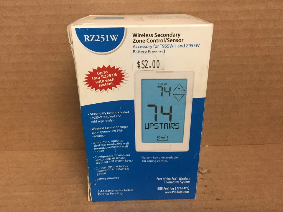 PRO1IAQ RZ251W WIRELESS SECONDARY ZONE CONTROL FOR T955WH OR Z955W 184998 - Image 3 of 4