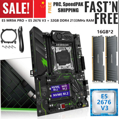 LGA 2011-3 X99 Motherboard + Xeon E5 2676 V3 32GB DDR4 2133MHz RAM M.2 NVME WIFI